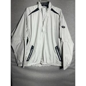 PAGE & TUTTLE Mens Gray Windbreaker Jacket Size MEDIUM Golf Zip Sleeve Pullover